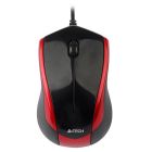 Мышь A4 V-Track Padless N-400-2 черный красный оптическая (1000dpi) USB (3but)